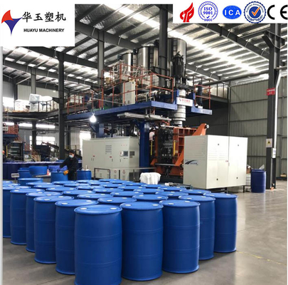 Máy ép thổi nhựa tự động hoàn toàn Huayu 220L 1 lớp vòng L kép mới để sản xuất HDPE
